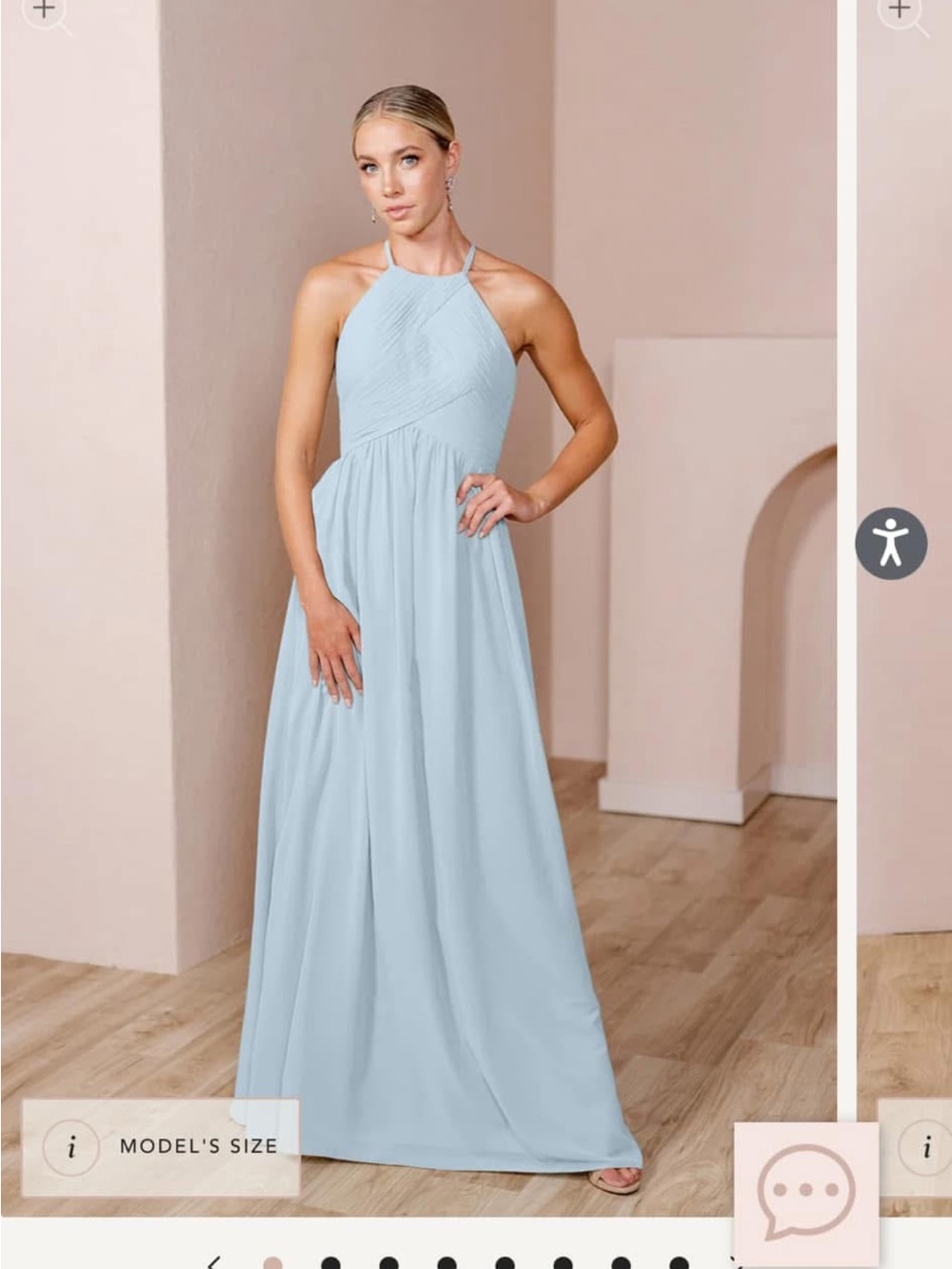 Revelry Halter Maxi Dress in Sky Blue